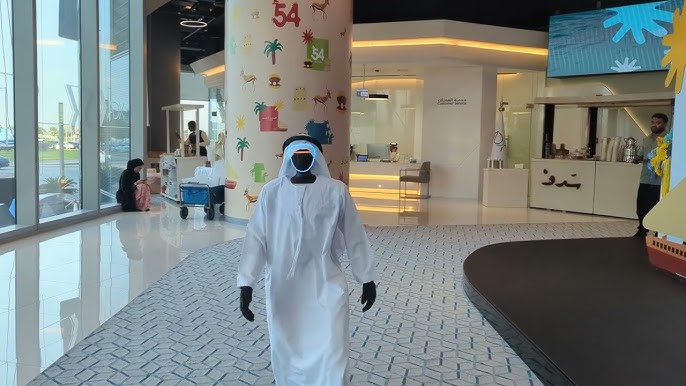 Humanoid Robot Rental in Dubai with UAE traditional dress