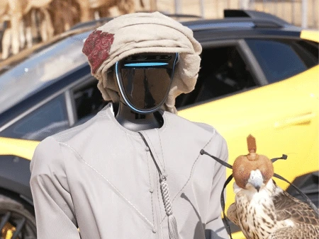 Humanoid Robot Rental in Dubai with customer dress